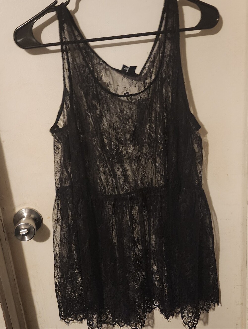 torrid Black Sheer Lace Camisole Overlay Top Size 1 (14/16)